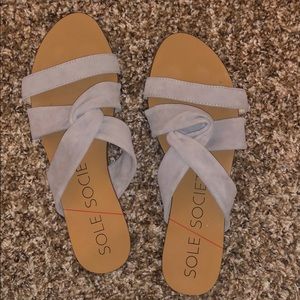 Sole society grey suede slides